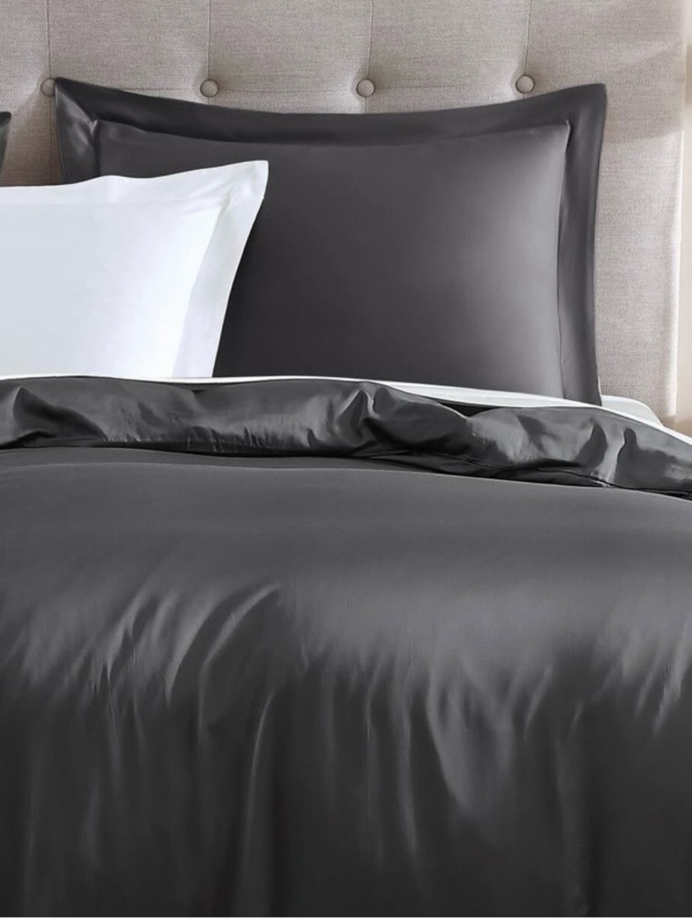 Sunday Citizen Duvet Cover Full Queen Granite Gray NWT Luxury Bamboo Cover Only